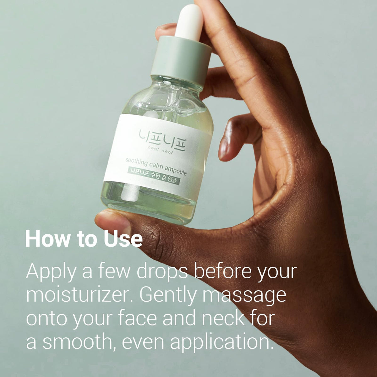 NEAF NEAF ampoule staged in bathroom routine showing layering with moisturizer benefit