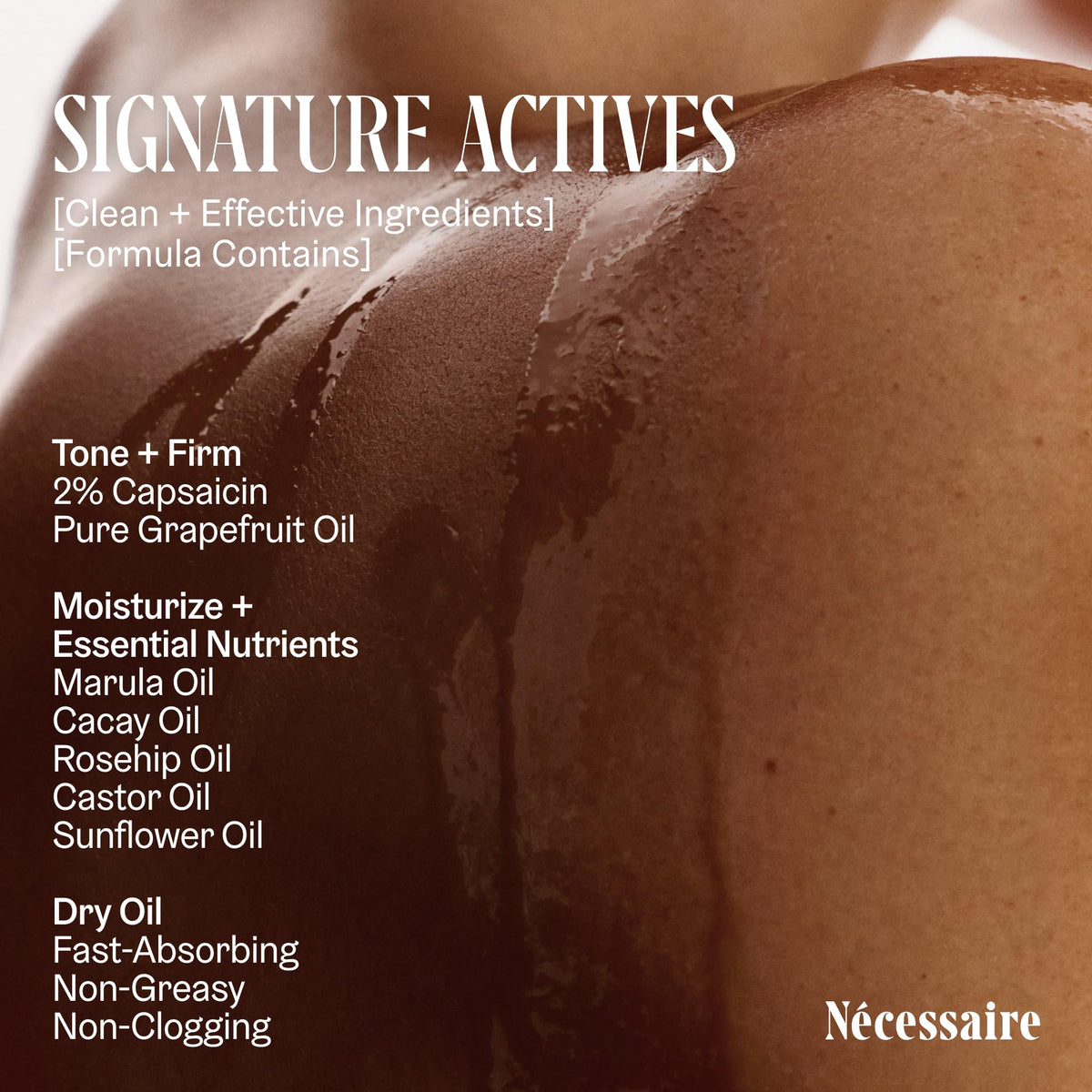 Nécessaire label and ingredient list showing clean formulation benefits