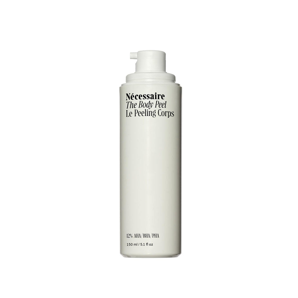 Nécessaire front packaging showing bottle and label for clear product ID and trust