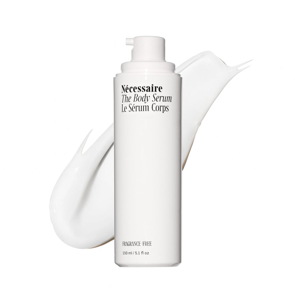 Nécessaire front bottle view showing clean design and fast absorption benefit