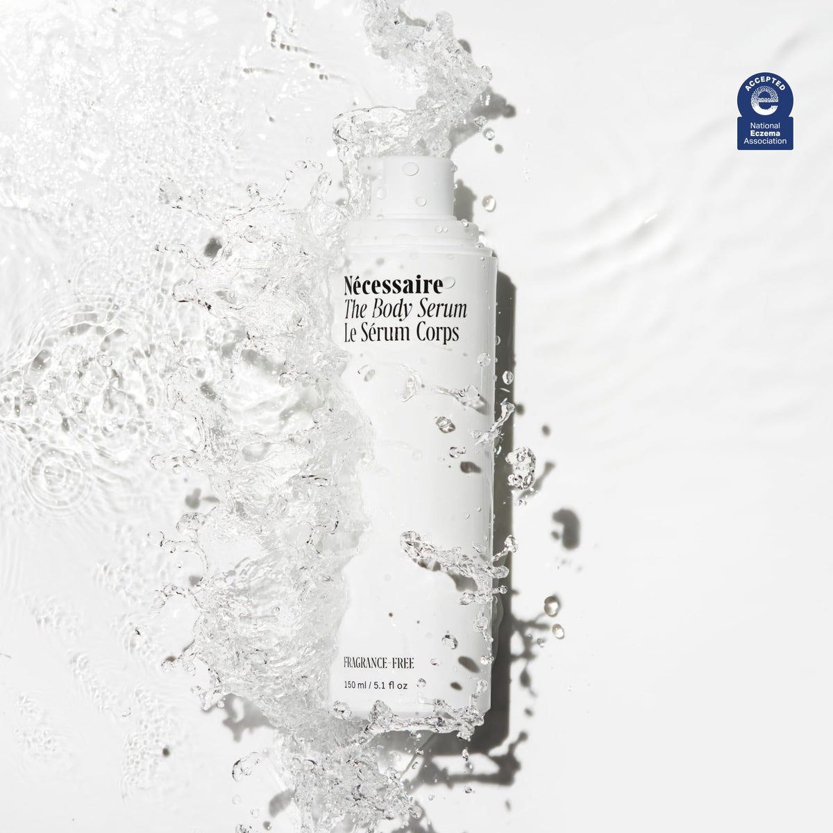 Nécessaire pump dispenser detail highlighting easy, controlled dosing benefit
