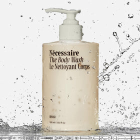Nécessaire pump dispensing body wash demonstrating convenient pump and controlled use