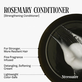 Nécessaire conditioner applied to a hair strand showing smoothing and protection
