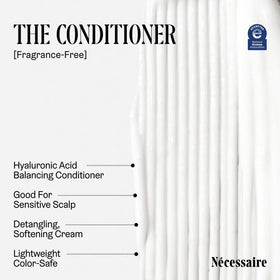 Closeup of key ingredients label on Nécessaire mini highlighting hyaluronic acid benefits