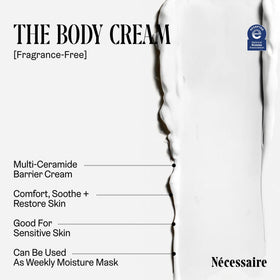 Nécessaire cream being applied to hand demonstrating fast absorption and soothing benefit