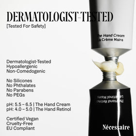 Nécessaire product held in hand for scale showing travel-friendly size