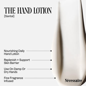 Nécessaire bottle at bathroom sink illustrating everyday placement and practical routine use