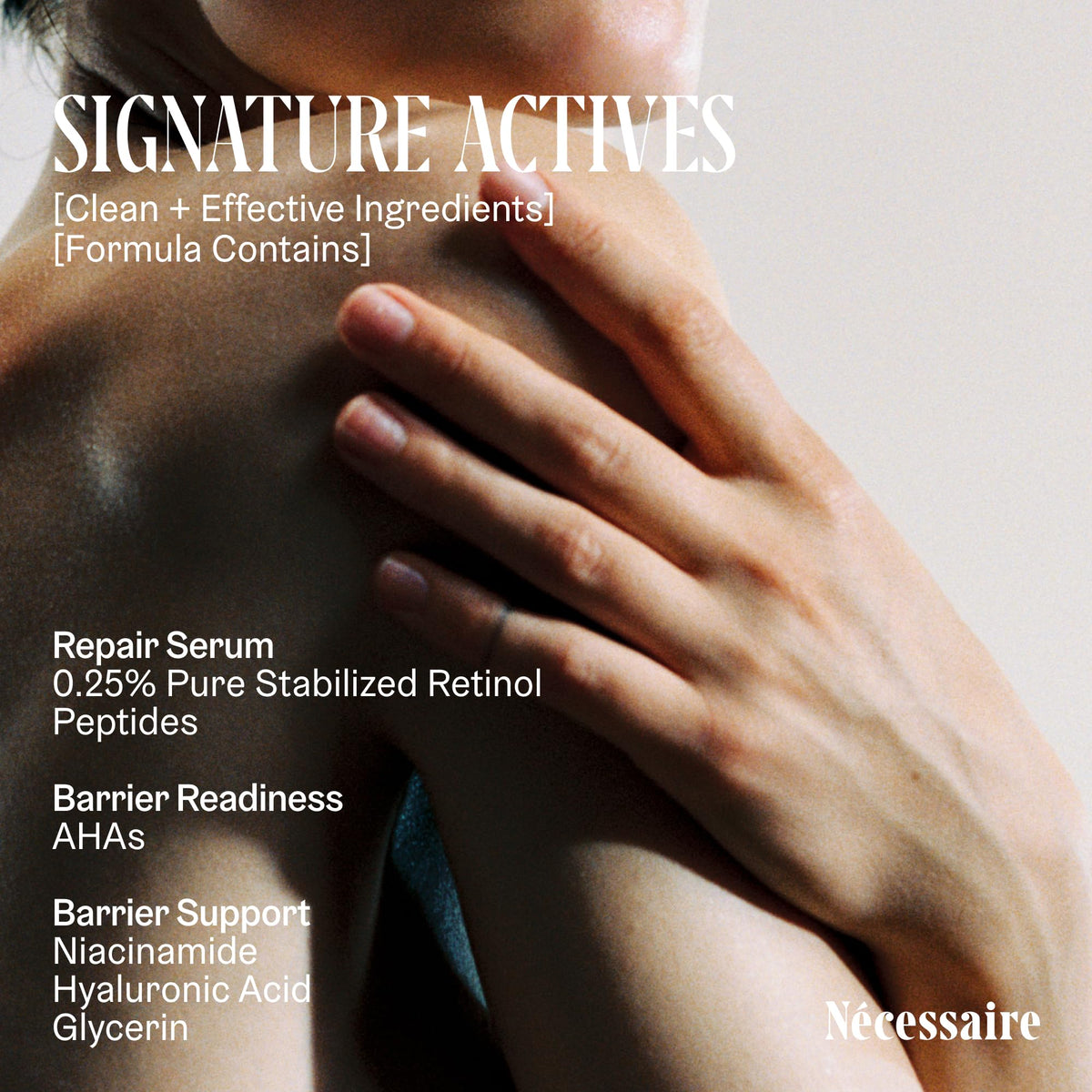 Nécessaire before and after hands to illustrate smoother, even tone