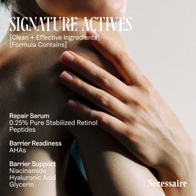 Nécessaire before and after hands to illustrate smoother, even tone