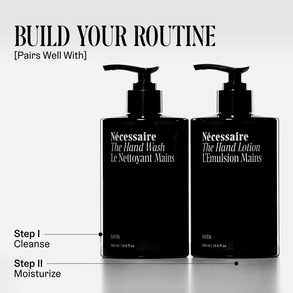 Nécessaire bottle at kitchen sink demonstrating durable daily hand cleansing