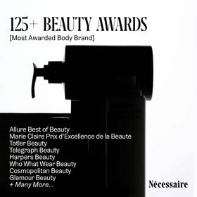 Nécessaire packaging back view showing directions, ingredient highlights and claims
