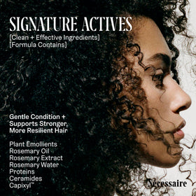 Nécessaire ingredients label focusing on proteins and ceramides benefits