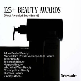 Nécessaire label detail confirming color-safe, sulfate-free formulation benefits