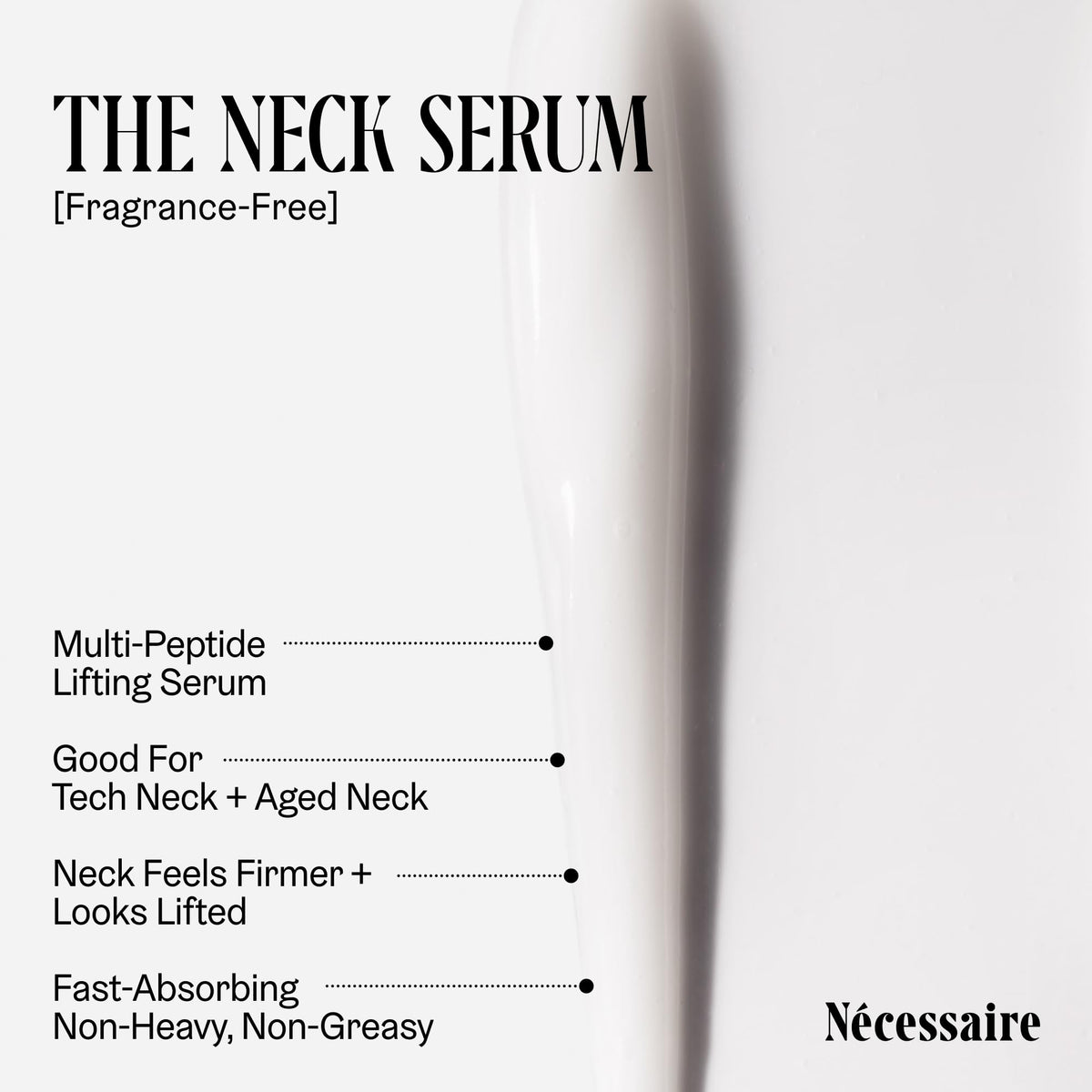 Nécessaire applied to neck in bathroom scene showing usage method