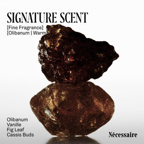 Nécessaire 3.4 fl oz next to a common object showing travel-friendly size benefit