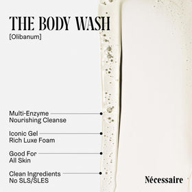 Nécessaire ingredient label detail highlighting niacinamide and gentle surfactants