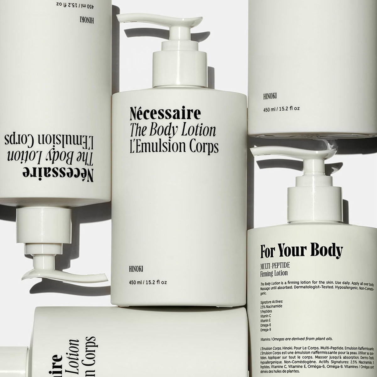 Nécessaire pump close-up emphasizing easy dispensing and mess-free use