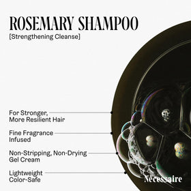 Nécessaire bottle in hand during use highlighting ergonomic pump and easy application
