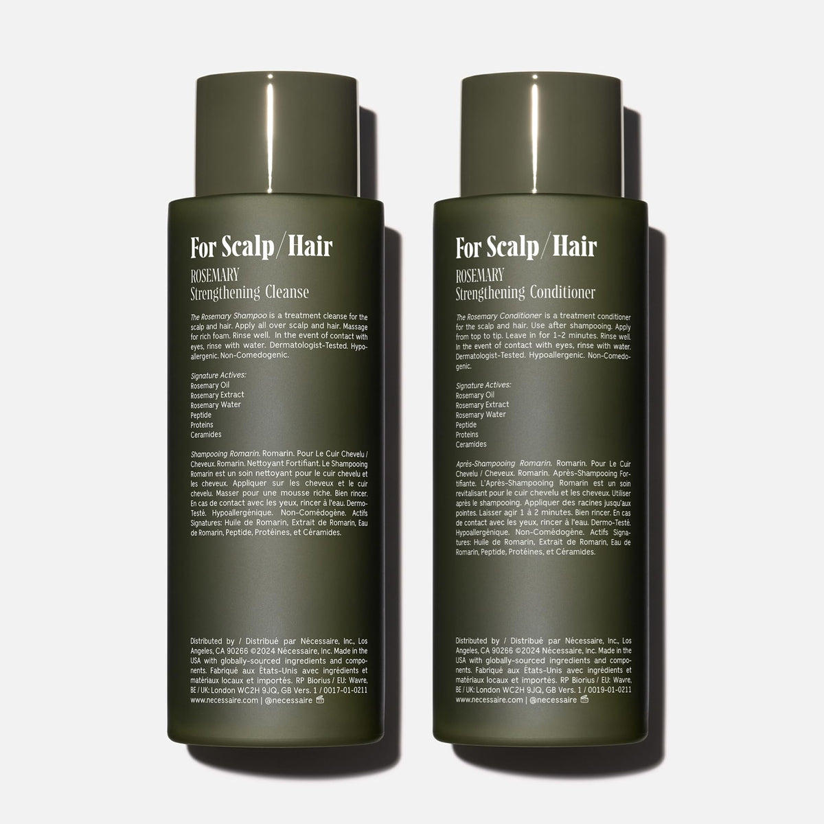 Nécessaire shampoo pump close-up highlighting easy dispensing