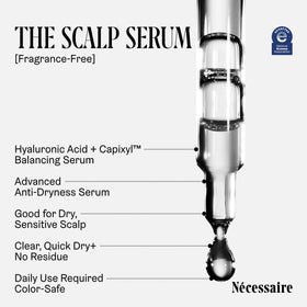 Nécessaire clear serum drop texture highlighting water-light, non-greasy feel