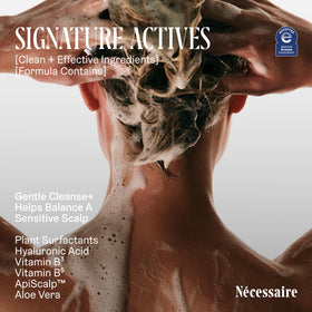 Nécessaire aloe and hyaluronic ingredients staged to show soothing hydration