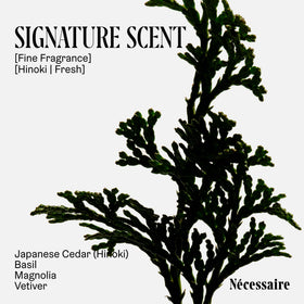 Nécessaire bottle held in hand showing 15.2oz scale and value