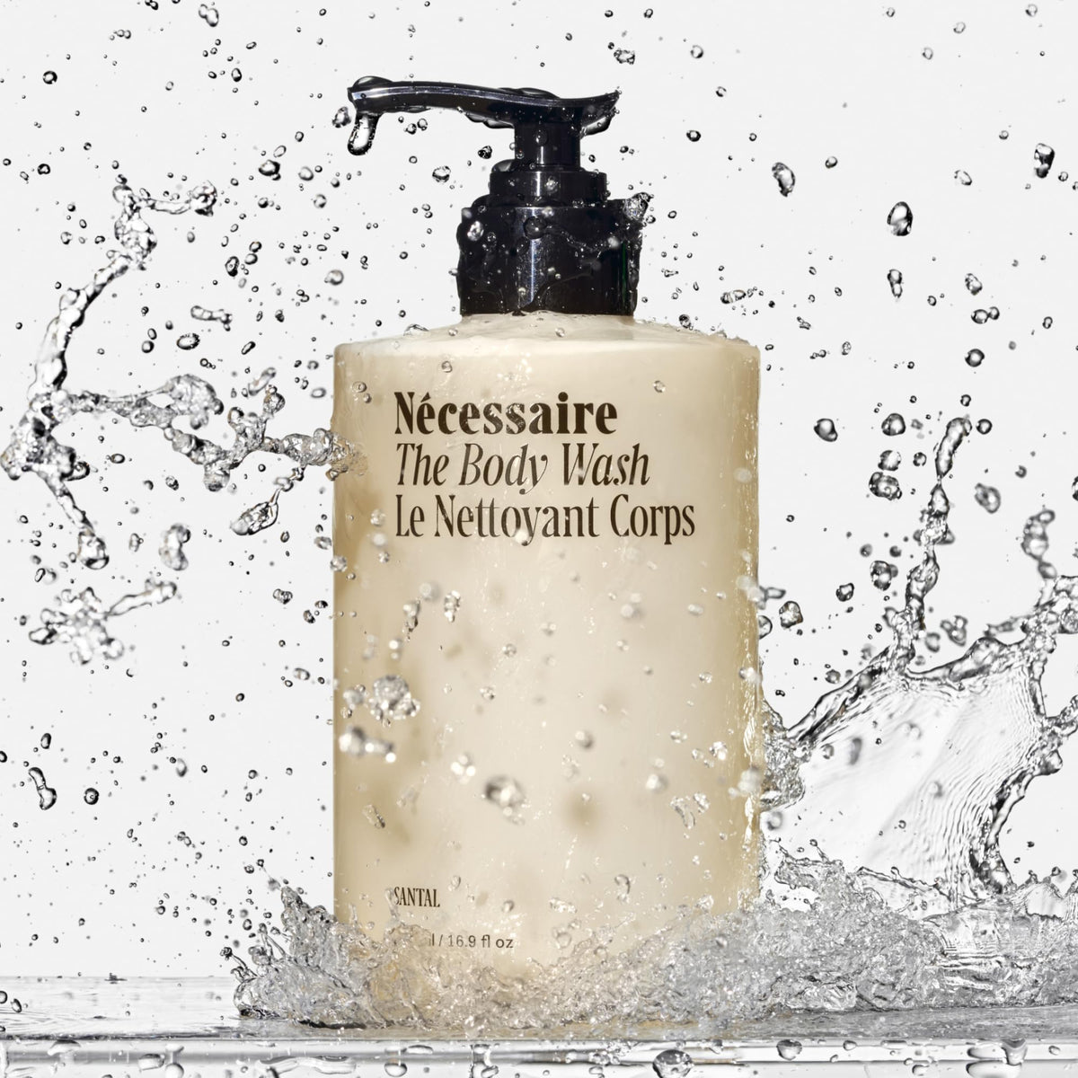Nécessaire lathered foam texture on hand illustrating rich, non-drying cleanse