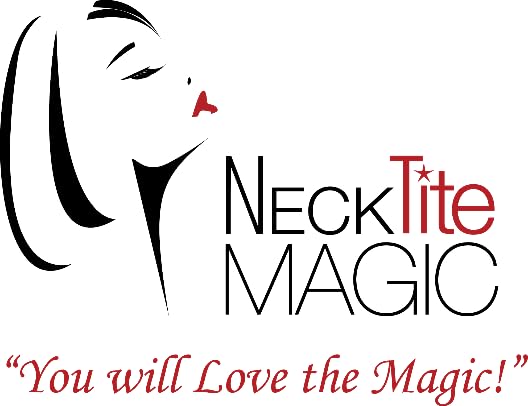 NeckTITE Magic strip applied on neck demonstrating smoothing and lifted appearance benefit