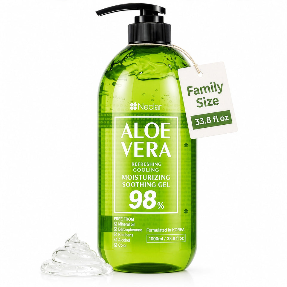 Neclar front pump bottle showing full 1000ml size and easy dispensing