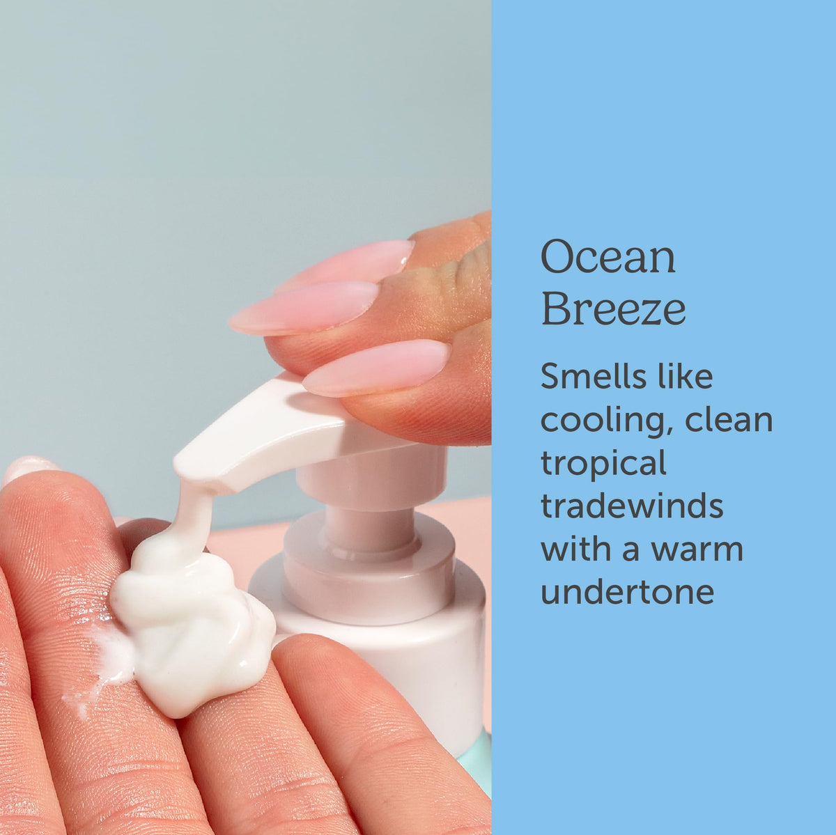 Nectar Life bottle next to hand showing product size and scale