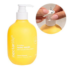Nectar Bath Treats styled bathroom sink with bottle for lifestyle appeal