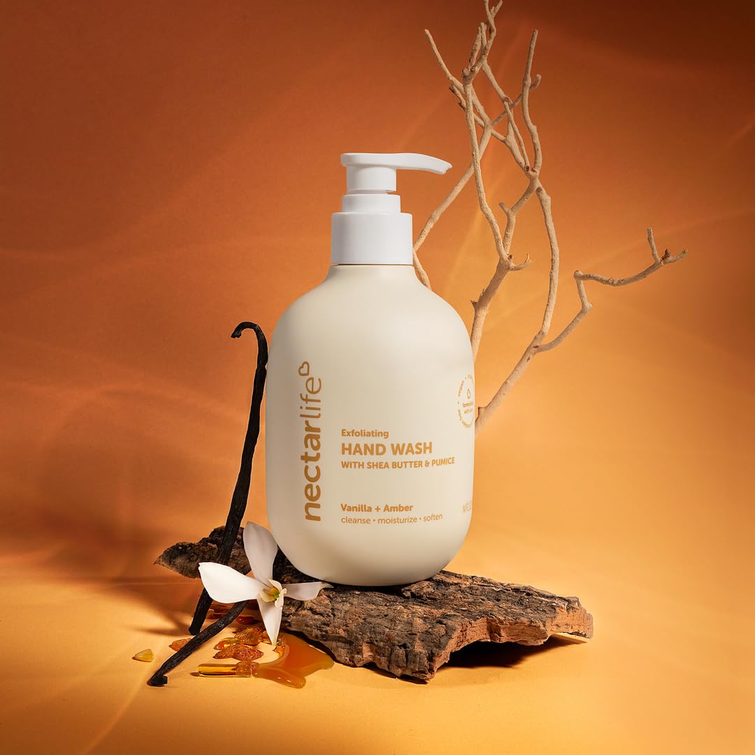 Nectar Life pump dispensing foam illustrating creamy lather and softening benefit