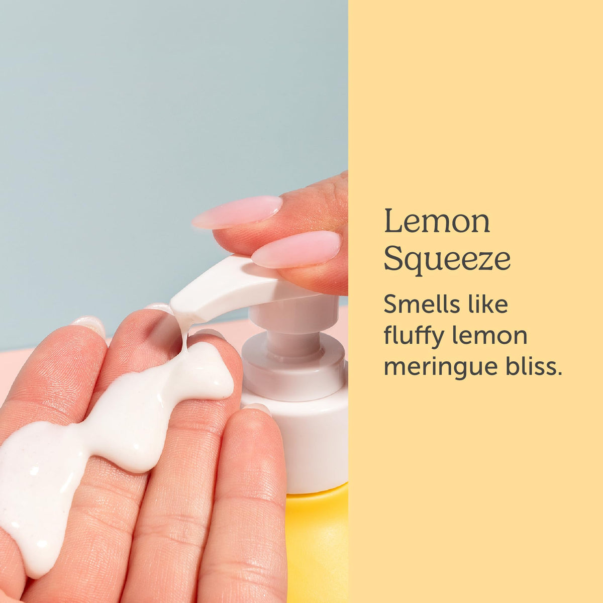 Nectar Bath Treats bottle next to hand for size and scale clarity