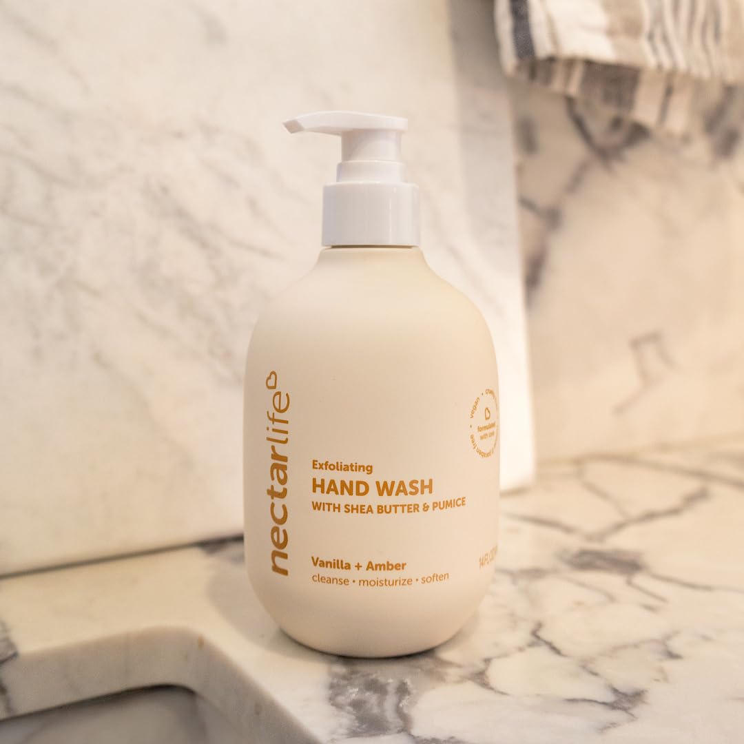 Nectar Life bottle beside hands for size comparison and ease-of-use benefit