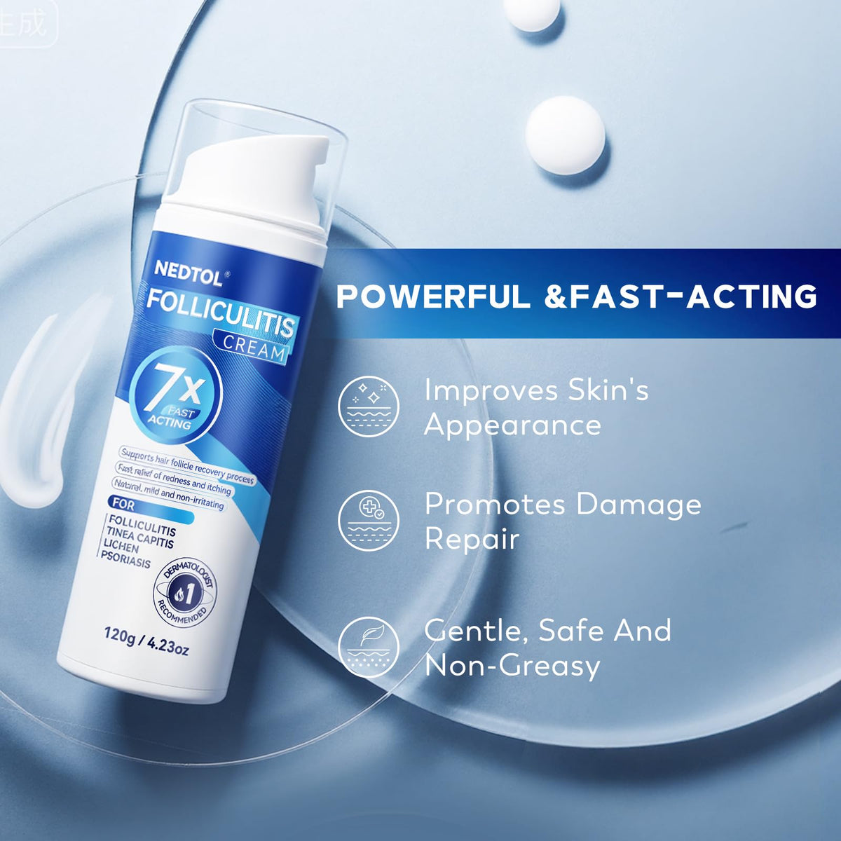 Nedtol applied to elbow area for body folliculitis soothing moisture