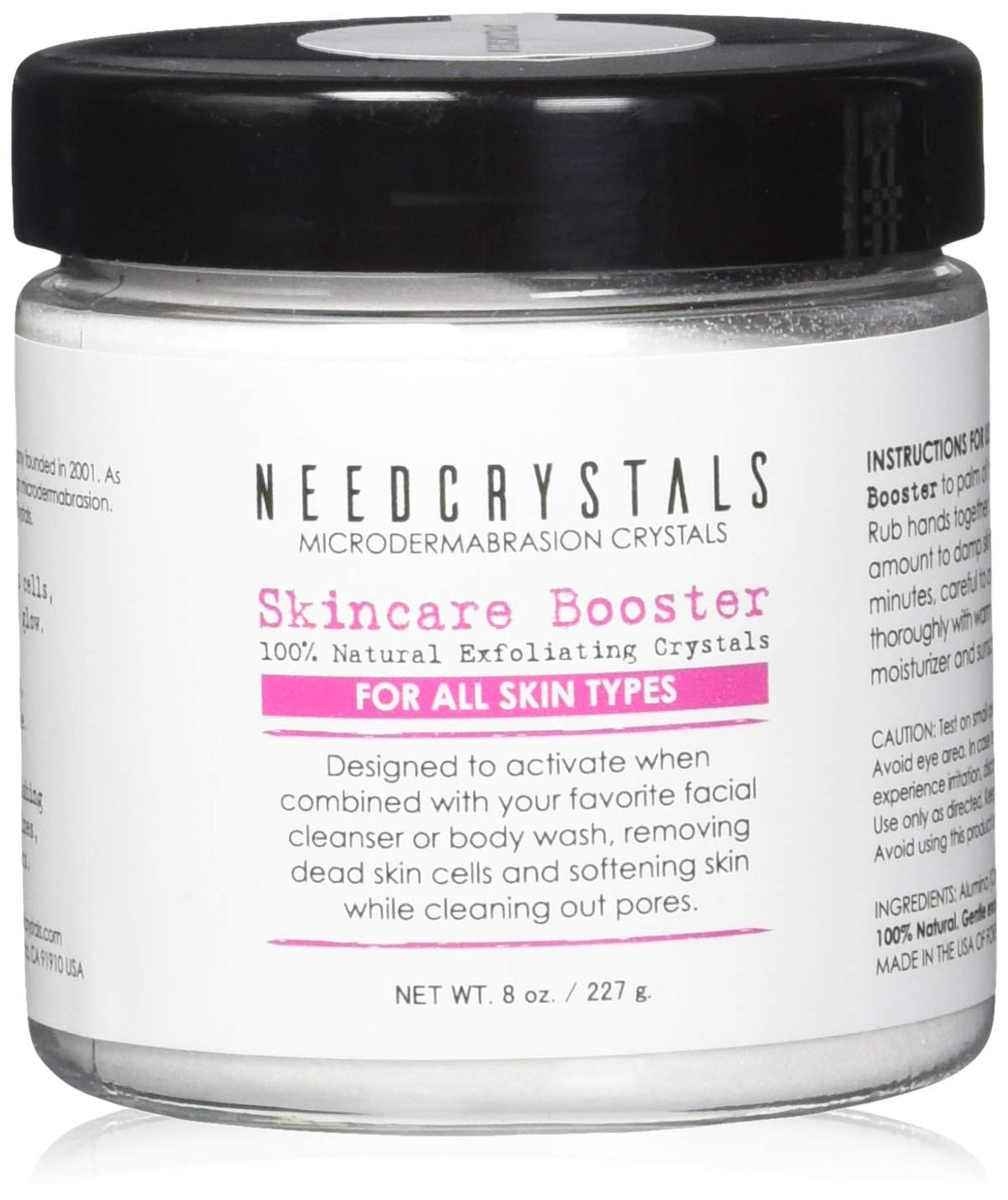 NeedCrystals front packaging showing jar and label for home spa benefits