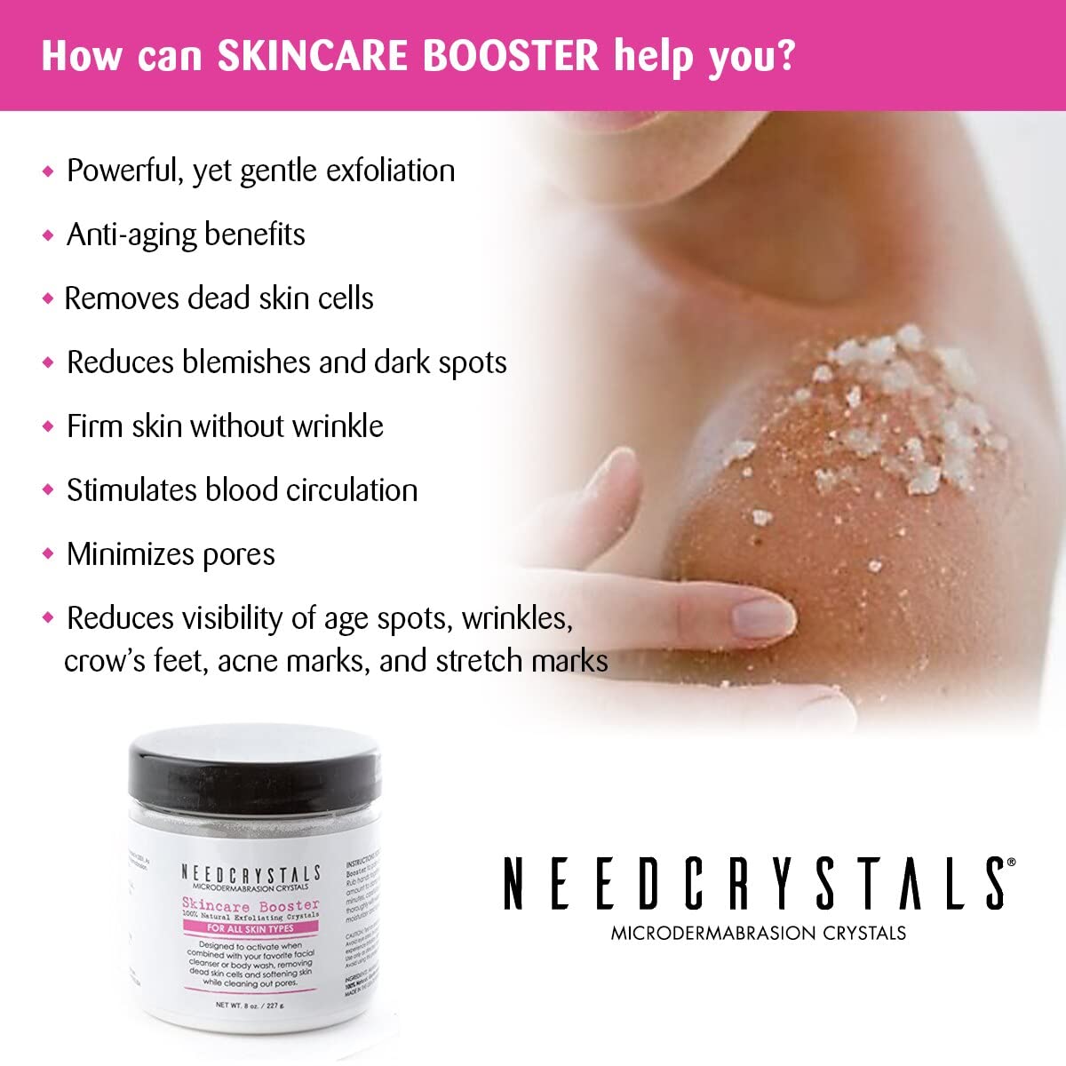NeedCrystals ingredient label visible for transparent product information
