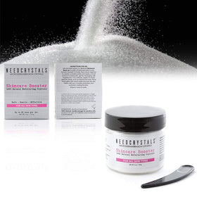 NeedCrystals blended with cleanser showing how to mix for controlled exfoliation at home