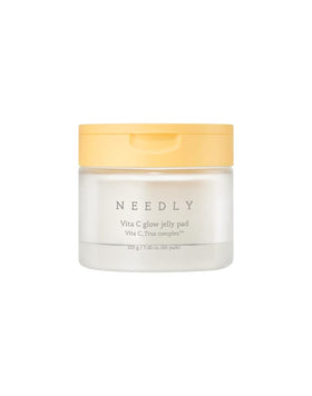 NEEDLY front packaging showing jar of Vita C Glow Jelly Pads for convenient brightening