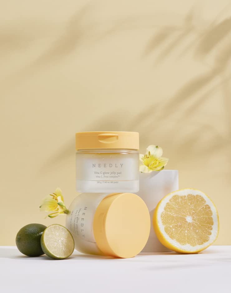 NEEDLY ingredient label highlighting Vitamin C and mild acids for tone improvement