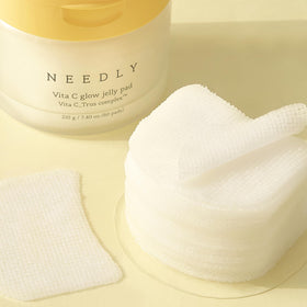 NEEDLY pads on bathroom counter in morning routine setting for refreshed complexion