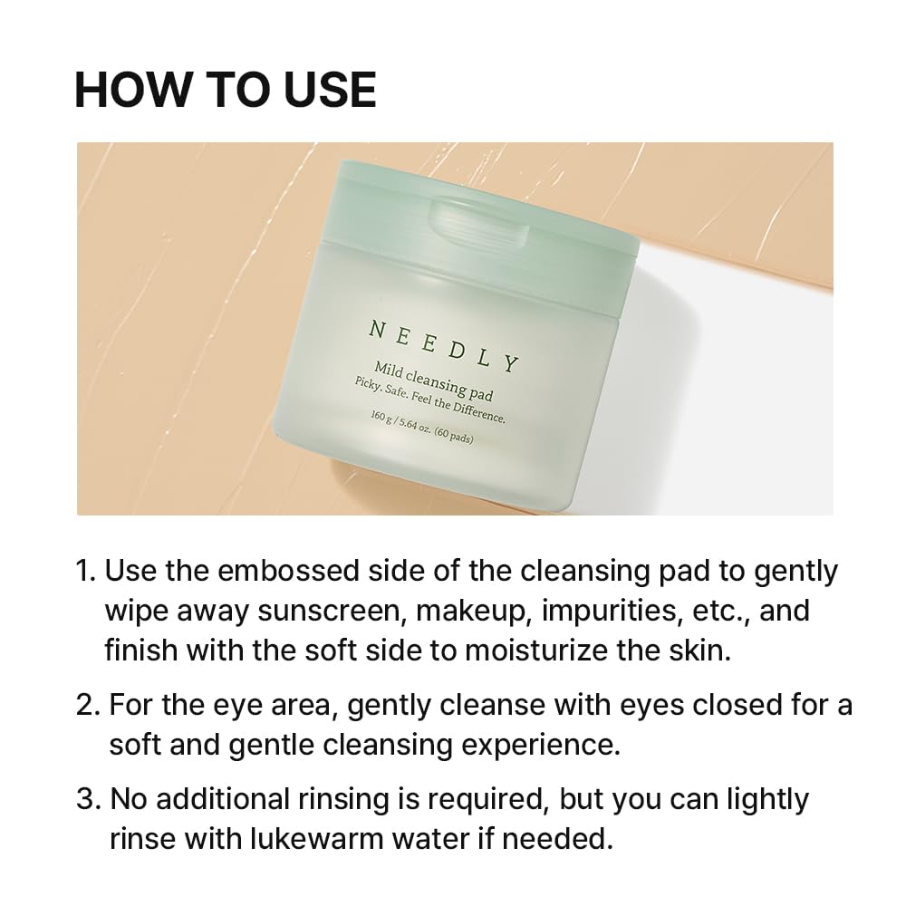 NEEDLY opened pack with stacked pads to show single-use hygiene and quantity