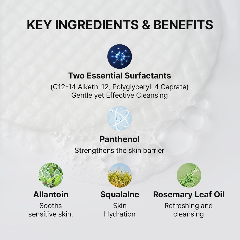NEEDLY ingredient display featuring panthenol, squalane, and calming extracts