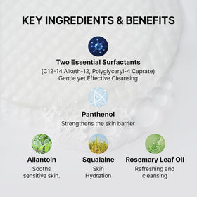 NEEDLY ingredient display featuring panthenol, squalane, and calming extracts