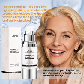 NEIOM dropper dispensing serum, demonstrates precise application benefit