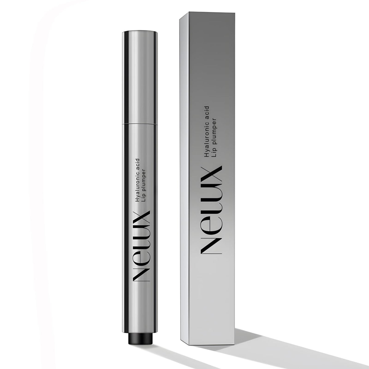 Nelux front packaging showing clear tube and glossy finish benefit