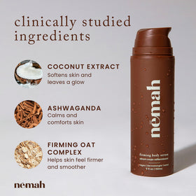 Nemah application on arm illustrating smooth spread and instant glow benefit