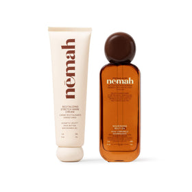 Nemah front packaging showing both products and clear routine benefits