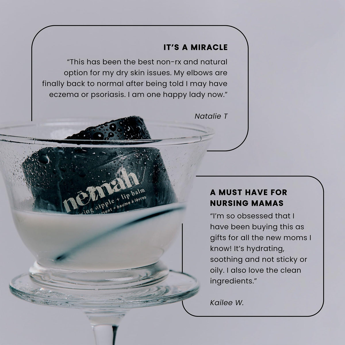 Nemah jar beside nursing essentials in a soft lifestyle setting for everyday use