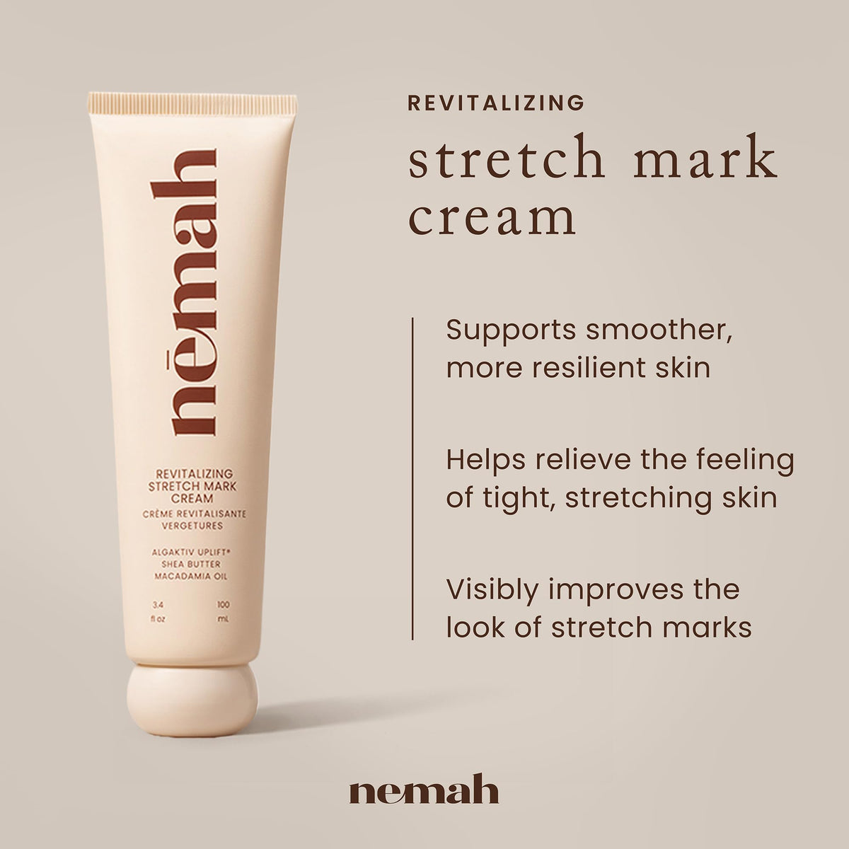 Nemah cream texture close-up demonstrating smooth, fast-absorbing formula for immediate comfort